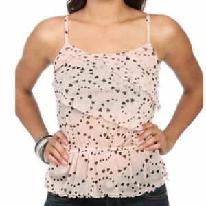 Wet Seal heart ruffle camisole tank